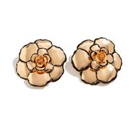 Qsvbeeqj Vintage Or Géométrique Exposition Fleur Exagérée/Collier Exagéré Accessoires de Bijoux de Fleurs Cadeau pour Femmes Bijoux en Fer Léger, taille unique, comme décrit, Comme décrit