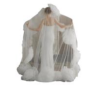 Qsvbeeqj Voile de mariage populaire de 3 mètres avec décor rose surdimensionné voile long goutte pour plage de mariée photographie de mariage élégant voile de mariage