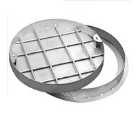 QSVPWNCBN Couvercle de Regard de Fosse septique encastré en Acier Inoxydable, Invisible et Personnalisable, de 55 cm, avec Cadre et Base pour Une Protection Durable et Un accès Facile.