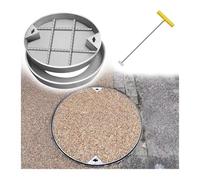 QSVPWNCBN Couvercle de Regard Rond Invisible en Acier Inoxydable 304, 45 à 101 cm, couvercles de Fosse septique Amovibles, couvercles de Pompe enterrée intégrés pour patios, Jardins et Cours