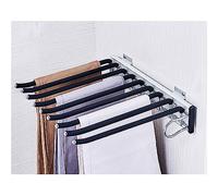 QSVPWNCBN Porte-Pantalons Coulissant à 9 Bras en Acier, Support Multifonctionnel pour Pantalons, Montage latéral, Gain de Place et Rangement (Couleur : B à Droite)
