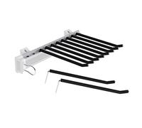 QSVPWNCBN Porte-Pantalons Coulissant pour Placard, Organiseur de Pantalons à 10 Bras à Montage latéral, Tringle Extensible, Rails à Double rangée pour Petits espaces, Noir A - Idéal pour Le Rangement