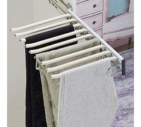QSVPWNCBN Porte-Pantalons Extensible à Montage latéral avec 9 Bras, Cintre à Double rangée pour Pantalons, écharpes et Serviettes - Organiseur de Tringle de Rangement pour Placard (Couleur : Droite)