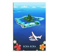 QSWSW Boras Boras Island French Polynésie Poster de voyage vintage sur toile Poster Cadeau Décoration murale Poster moderne Famille, 8x12inchs(20x30cm)