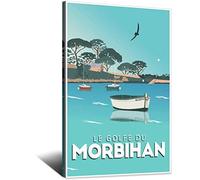 QSWSW Golfe du Morbihan Bateau Bretagne Affiche de voyage vintage sur toile Art Poster Photo Cadeau Décoration murale Art Peinture Affiches Modernes Familiales Décoratives Affiches
