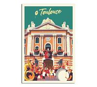 QSWSW TOULOUSE Capitole Affiche de voyage vintage sur toile Art Poster Photo Cadeau Décoration murale Poster moderne Famille