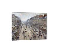 QSX Camille Pissarro Célèbre Tableau Boulevard Montmartre - Matin, temps gris Impression sur Toile Art Mural Impressionniste pour Décoration de Chambre 50x65cm Sans cadre