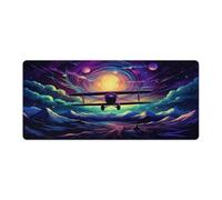 QSYFNBZL Grand Tapis de Souris avec Photo d'un Planeur dans l'espace Lavable et antidérapant pour Jeux vidéo capteurs Faible frottement pour Mac et PC 40x90cm