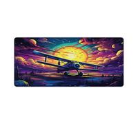 QSYFNBZL Grand Tapis de Souris avec Photo d'un Planeur dans l'espace sous Main de Bureau en Caoutchouc antidérapant imperméable et antitache Compatible avec PC MacBook et Ordinateur Portable 40x90cm