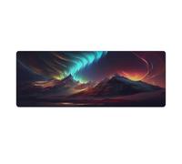 QSYFNBZL Grand Tapis de Souris Gmaing Aurora Borealis 30x80cm Tapis de Souris pour Clavier Tapis de Bureau Bords Cousus Surface Lisse pour Le contrôle de la Vitesse Base antidérapante