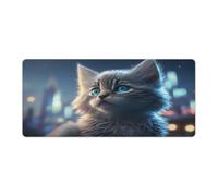 QSYFNBZL Grand Tapis de Souris Gmaing Motif Chat Fantaisie 40x90cm idéal pour Le Travail Les Loisirs et Les études