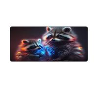QSYFNBZL Grand Tapis de Souris Gmaing Motif ratons laveurs 40x90cm idéal pour Le Travail Les Loisirs et Les études