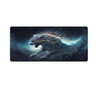 QSYFNBZL Grand Tapis de Souris Gmaing Motif Tigre céleste 40x90cm pour Clavier Bureau Bords Cousus Surface Lisse pour Un contrôle de la Vitesse Base antidérapante