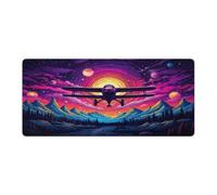 QSYFNBZL Grand Tapis de Souris Gmaing Une Photo d'avion Planeur dans Le domaine Spatial dans Le Style Extra Large 40x90cm sous Main avec Bords Cousus Base en Caoutchouc Naturel antidérapant Durable