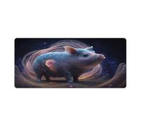 QSYFNBZL Grand Tapis de Souris Motif Cochon 40x90cm Anti effilochage Bords Cousus Base en Caoutchouc antidérapante précision et Vitesse améliorées