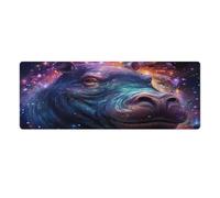 QSYFNBZL Grand Tapis de Souris Motif Hippopotame 30x80cm Anti effilochage Bords Cousus Base en Caoutchouc antidérapante précision et Vitesse améliorées