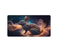 QSYFNBZL Grand Tapis de Souris Motif lièvre 30x60cm avec Base antidérapante et Bords Cousus idéal pour Les Jeux de Bureau