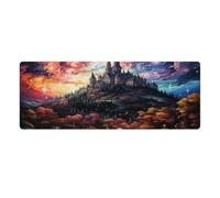 QSYFNBZL Grand Tapis de Souris psychédélique Motif Palais National de Pena la Nuit Lavable pour capteurs de Jeu Faible frottement antidérapant Accessoires de Jeu pour Mac et PC 30x80cm