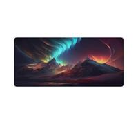 QSYFNBZL Tapis de Souris Aurora Borealis 40x90cm Tapis de Bureau antidérapant Base en Caoutchouc Souple et Durable pour Ordinateur de Bureau et de Maison
