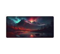 QSYFNBZL Tapis de Souris Aurora Borealis Lavable texturé antidérapant imperméable Bords Cousus pour Jeux Bureau Maison 40x90cm
