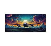 QSYFNBZL Tapis de Souris avec Photo d'un Planeur dans l'espace Style Extra Large 40x90cm Grand Tapis de Bureau pour Une Vitesse et Un contrôle optimaux Base en Caoutchouc antidérapante