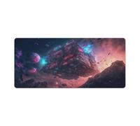 QSYFNBZL Tapis de Souris étanche avec Motif de Villes dans Le Ciel 40x90cm avec Base antidérapante et Bords Cousus idéal pour Les Jeux et Le Travail au Bureau