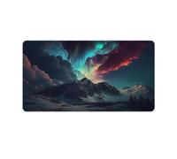 QSYFNBZL Tapis de Souris Extensible Aurora Borealis Lavable 40x75cm avec Base antidérapante et Bords Cousus pour Jeux de Bureau