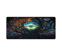 QSYFNBZL Tapis de Souris Extensible Éveil du troisième œil Lavable 40 x 90 cm avec Base antidérapante et Bord Cousu pour Les Jeux de Bureau