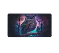 QSYFNBZL Tapis de Souris Extensible Hibou Nuit 40 x 75 cm pour Bureau capteurs de Jeu Faible frottement antidérapant Accessoires de Jeu pour Mac et PC