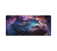QSYFNBZL Tapis de Souris Extensible Motif Hippopotame 40x90cm pour Clavier d'ordinateur Bureau et Jeux Base en Caoutchouc antidérapante