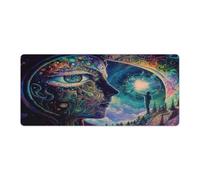 QSYFNBZL Tapis de Souris Extra Large 40x90cm avec Bords Cousus Motif « Awakening Third Eye » Antidérapant
