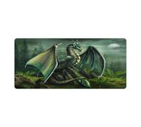 QSYFNBZL Tapis de Souris Extra Large Motif Dragon Vert Nature 40x90cm Grand Tapis de Bureau pour Une Vitesse et Un contrôle optimaux Base en Caoutchouc antidérapante