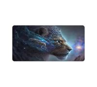 QSYFNBZL Tapis de Souris imperméable Motif Lion céleste 30x60cm avec Base antidérapante et Bords Cousus idéal pour Les Jeux et Le Travail au Bureau