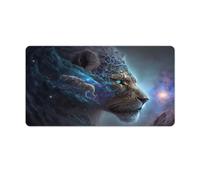 QSYFNBZL Tapis de Souris imperméable Motif Lion céleste 40x75cm avec Base antidérapante et Bords Cousus pour Jeux et Travail au Bureau