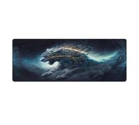 QSYFNBZL Tapis de Souris imperméable Motif Tigre Céleste 30x80cm avec Base antidérapante et Bords Cousus idéal pour Les Jeux et Le Travail au Bureau
