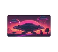 QSYFNBZL Tapis de Souris Lavable Motif OVNI Fluo 30x60cm antidérapant résistant à l'eau pour la Maison Le Bureau Les Jeux vidéo