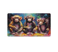 QSYFNBZL Tapis de Souris Motif Trois singes Glisse Fluide et Stable Bords Cousus Caoutchouc Haute densité Uniforme 40x75cm