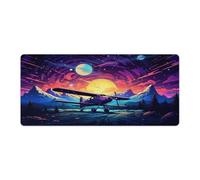 QSYFNBZL Tapis de Souris Une Photo d'avion Planeur dans Le domaine Spatial dans Le Style Lavable 40x90cm Grand sous Main Surface Lisse Douce et Base en Caoutchouc antidérapante Tissu Doux imperméable