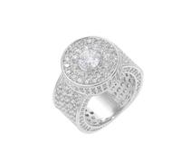 QSYJCCXD 14K Gold Gold Men's Gros anneaux avec une bague Moissanite, audacieuse et luxueuse, cadeau pour une usure quotidienne ou des occasions spéciales