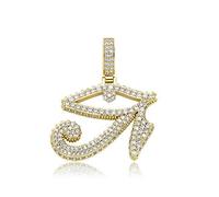 QSYJCCXD 14K Gold sur S925 Ancient Egyptian Horus Eye Pendant, Collier Moisanite densément réglé, pontant les légendes anciennes avec la mode d'aujourd'hui, les cadeaux de la fête des pères pour papa