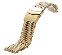 QSYJCCXD 18 mm 20 mm 22 mm 24 mm Watch Band Fashion Golden Color Color Web en acier inoxydable Sangle de montre pour hommes Femmes +2 Barres de printemps Bracelet