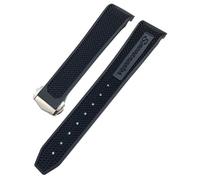 QSYJCCXD 19 mm 21 mm Rubber Watchband 20 mm ajustement pour Omega Sxwatch Speedmaster Seamaster 300 AT150 FEMMES MEN SILICONE WORD STRAP