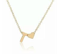 QSYJCCXD 26 Collier de pendentif coeur de lettre majuscule Chaullate à l'or Clicule Gadon-Gold-Gold-M