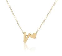 QSYJCCXD 26 Collier de pendentif coeur de lettre majuscule Chaullate à l'or Clicule Gadon-Gold-Gold-M
