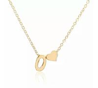 QSYJCCXD 26 Collier de pendentif coeur de lettre majuscule Chaullate à l'or Clicule Gadon-Gold-Gold-M