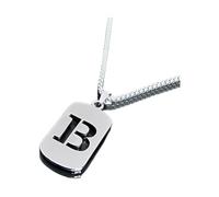 QSYJCCXD 26 English Hollow Letter Dog Tag Pendant Titanium Steel masculin et féminin Collier Coupages de vêtements Accessoires, longueur de chaîne 25,59 pouces