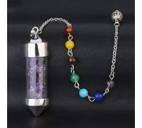 QSYJCCXD 7 Bouteille de gravier en quartz naturel Perle pendentif de pendu- quartz-10pcs