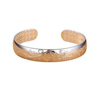 QSYJCCXD 925 Bijoux de mode en argent sterling Femmes Femmes Thai Silver Retro Flower Bracelets Simple Open Bracelet & Bangle
