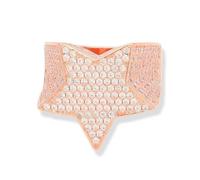 QSYJCCXD Anneau de déclaration Moisanite en or 14K en or 14K