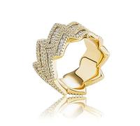 QSYJCCXD Anneau Moissanite carré en plein air en or 14K, bague en forme de diamant coupée émeraude, une luxueuse démonstration d'affection pour des occasions spéciales, un cadeau de papa